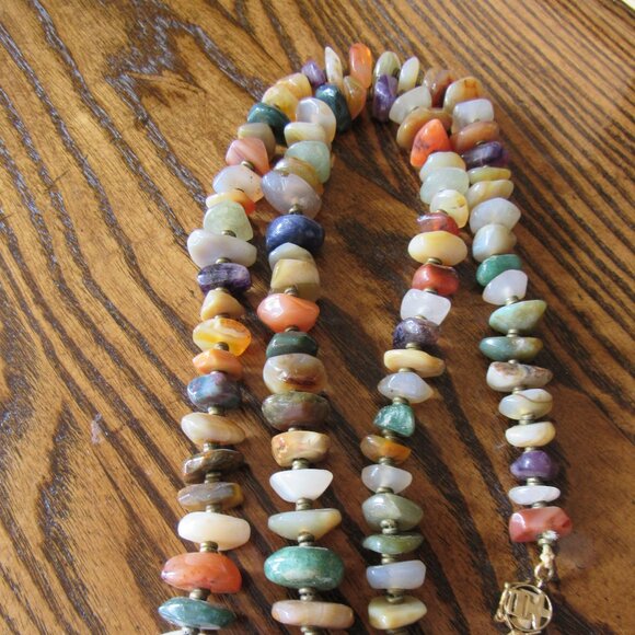 Vintage Chunky Multi Gem Beaded Necklace - Picture 1 of 4